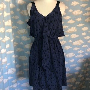 Rebecca Taylor silk mini dress blue animal print Size 2